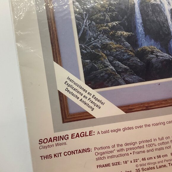 VTG 90's Needle Treasures Counted Cross Stitch Kit Soaring Eagle Cascade Nature - Picture 4 of 9